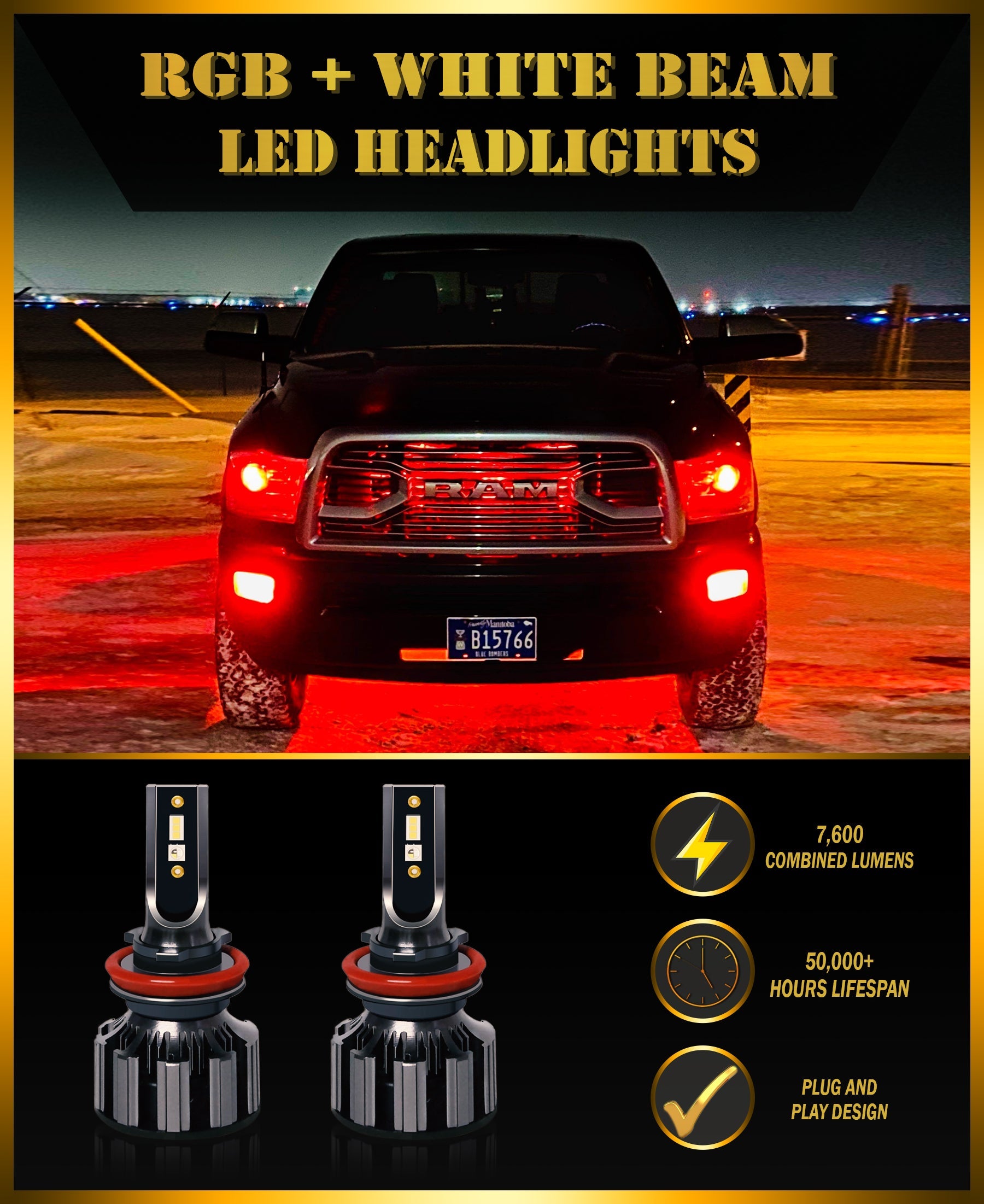 RGB+W LED Headlights (Pair) - Adrenaline Offroad Outfitters