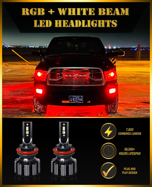 RGB+W LED Headlights (Pair) - Adrenaline Offroad Outfitters