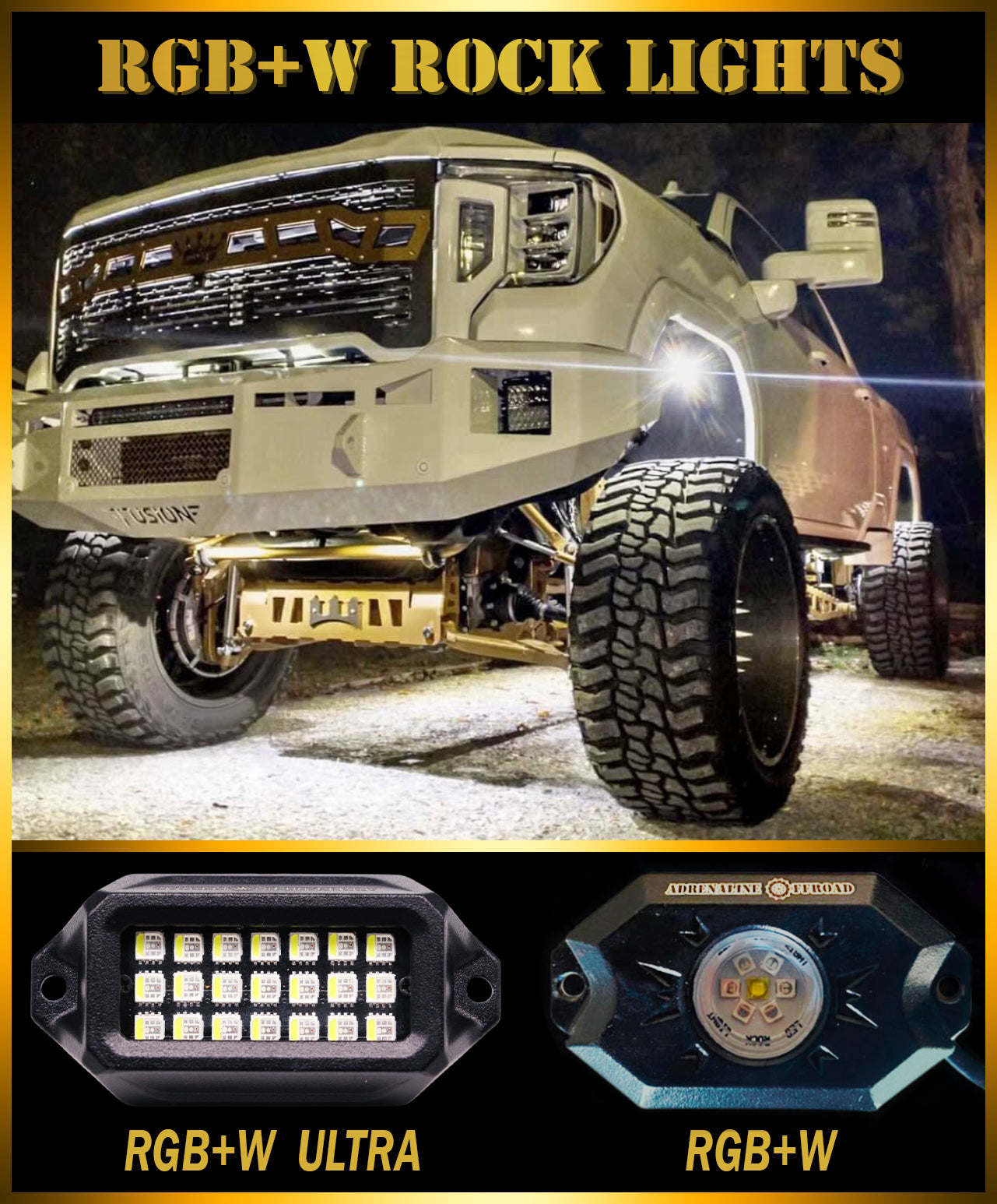 Premium RGB+W Rock Lights - Adrenaline Offroad Outfitters