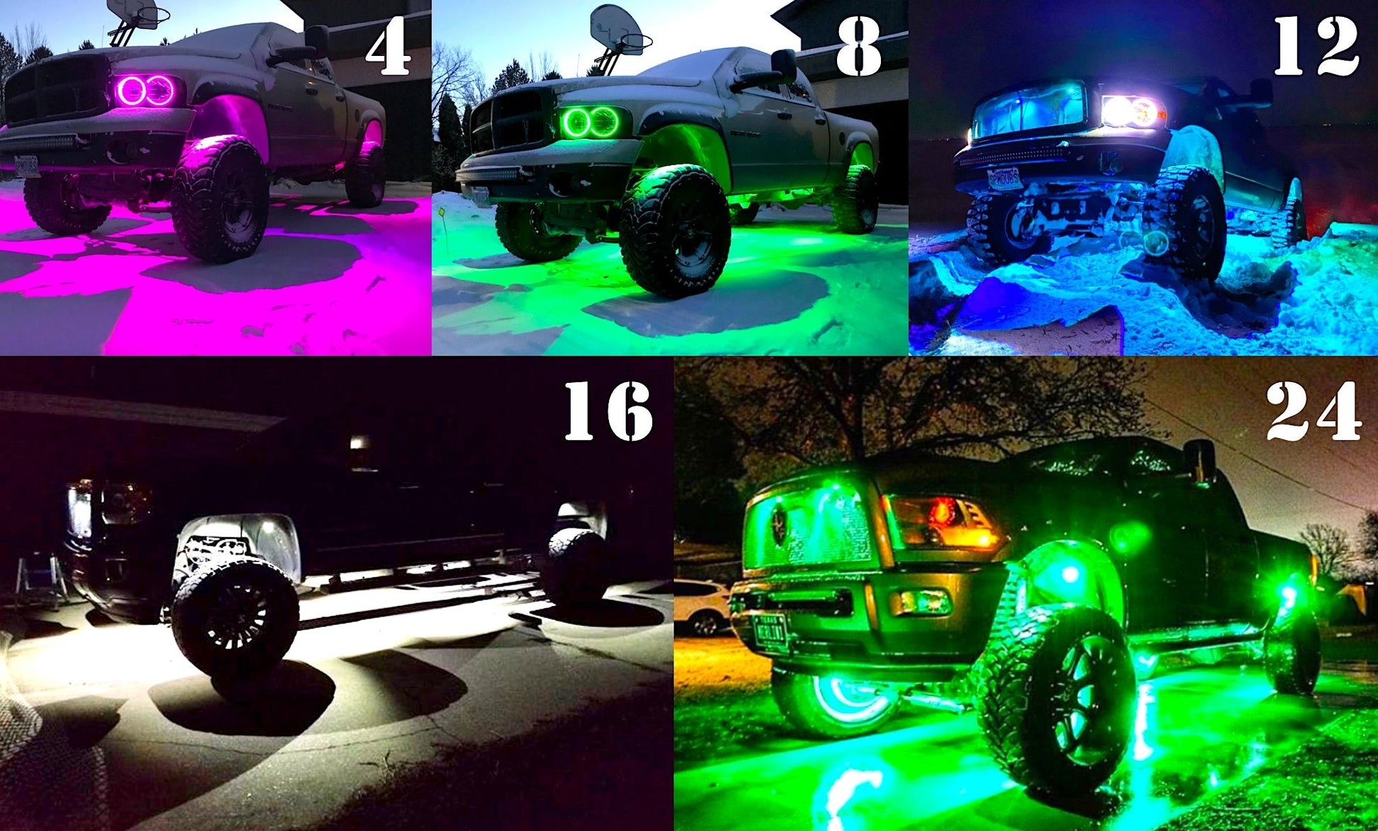 Premium RGB+W Rock Lights 4-24 Piece Kits - Adrenaline Offroad Outfitters